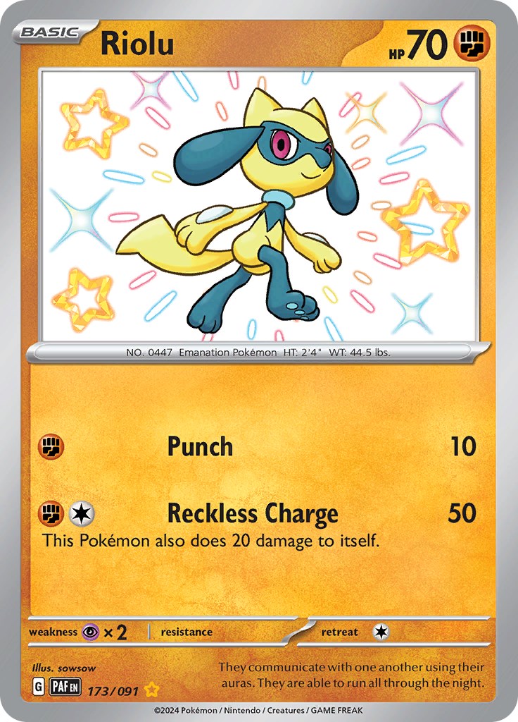 Riolu (173/091) [Scarlet & Violet: Paldean Fates] | Infinity Cards & Collectibles