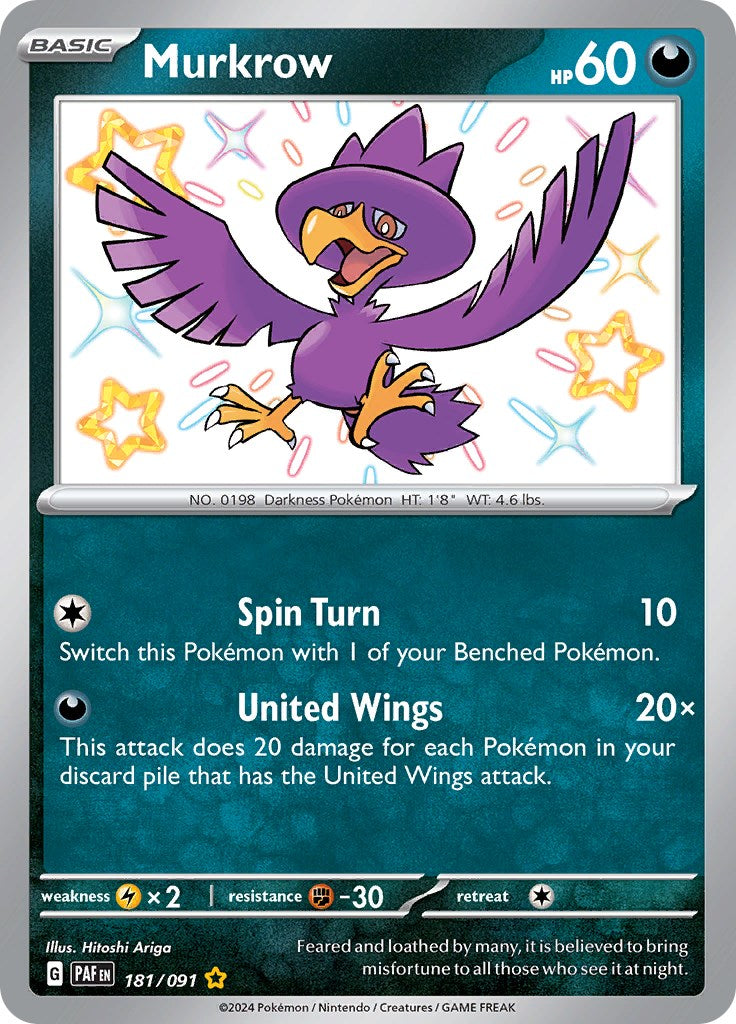 Murkrow (181/091) [Scarlet & Violet: Paldean Fates] | Infinity Cards & Collectibles