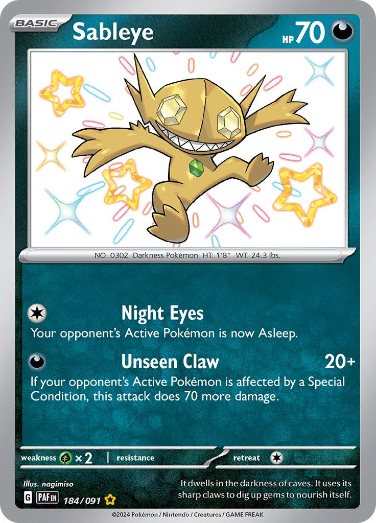 Sableye (184/091) [Scarlet & Violet: Paldean Fates] | Infinity Cards & Collectibles