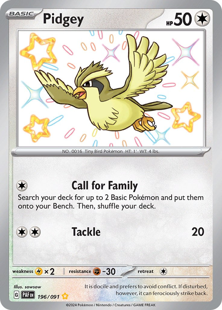Pidgey (196/091) [Scarlet & Violet: Paldean Fates] | Infinity Cards & Collectibles