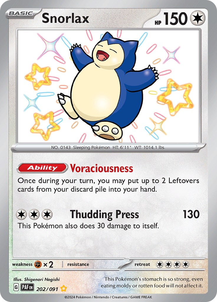 Snorlax (202/091) [Scarlet & Violet: Paldean Fates] | Infinity Cards & Collectibles
