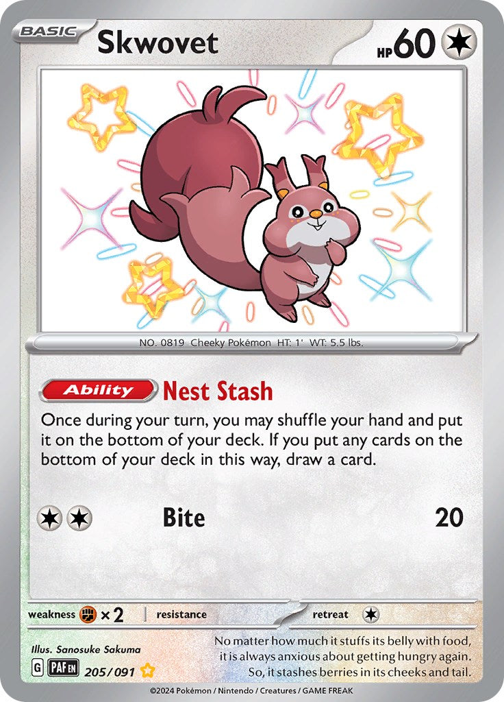 Skwovet (205/091) [Scarlet & Violet: Paldean Fates] | Infinity Cards & Collectibles