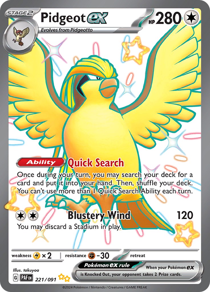 Pidgeot ex (221/091) [Scarlet & Violet: Paldean Fates] | Infinity Cards & Collectibles