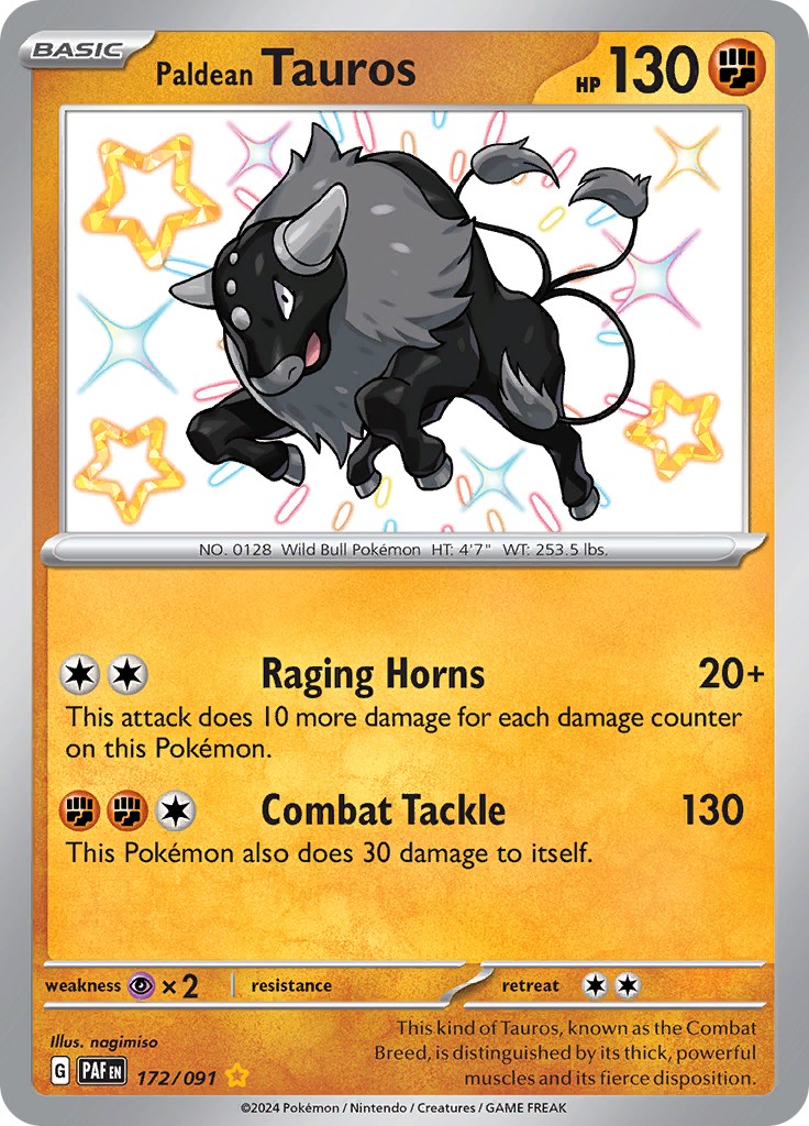 Paldean Tauros (172/091) [Scarlet & Violet: Paldean Fates] | Infinity Cards & Collectibles