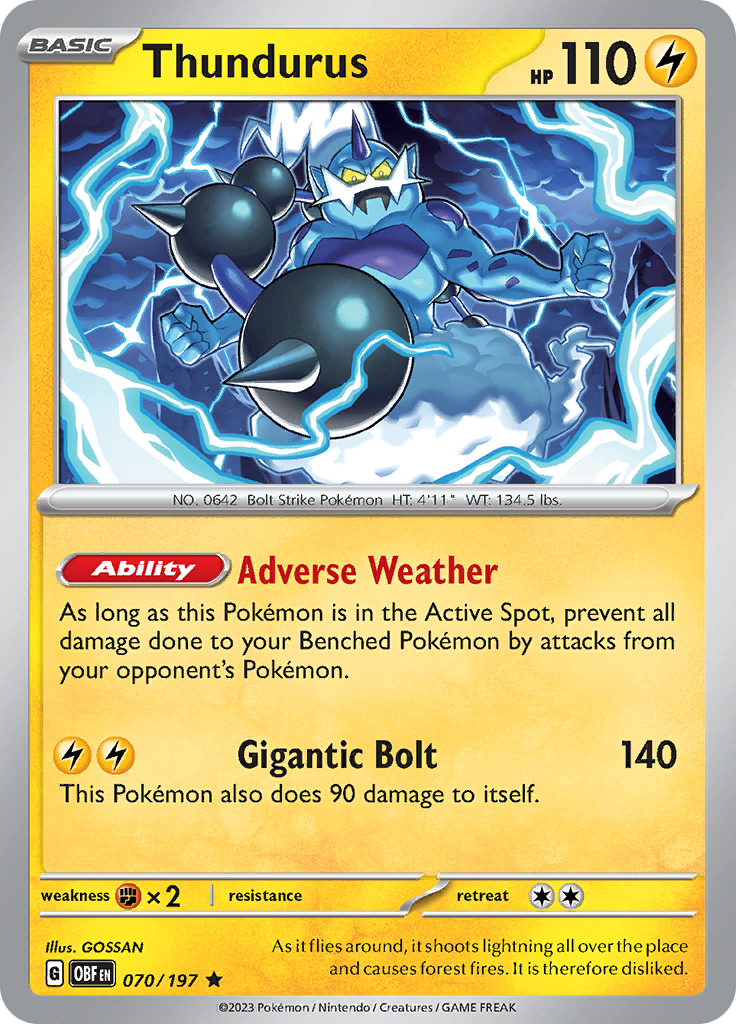 Thundurus (070/197) [Scarlet & Violet: Obsidian Flames] | Infinity Cards & Collectibles