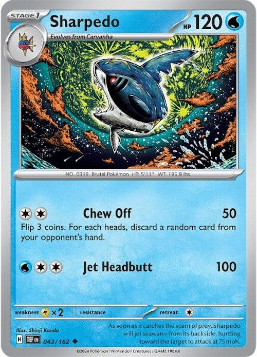 Sharpedo (043/162) [Scarlet & Violet: Temporal Forces] | Infinity Cards & Collectibles