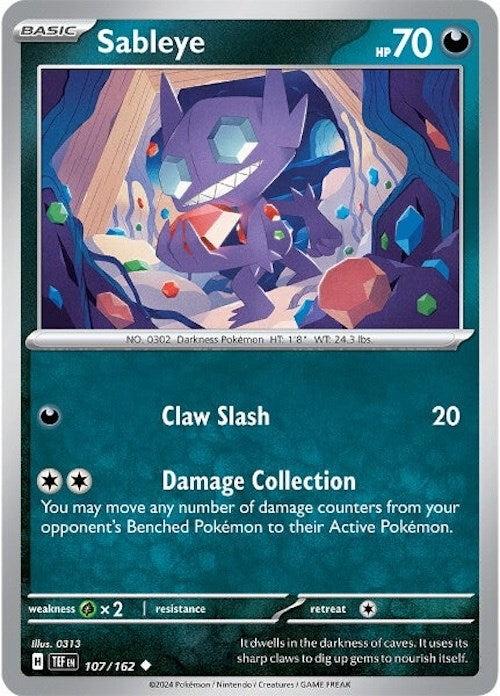 Sableye (107/162) [Scarlet & Violet: Temporal Forces] | Infinity Cards & Collectibles