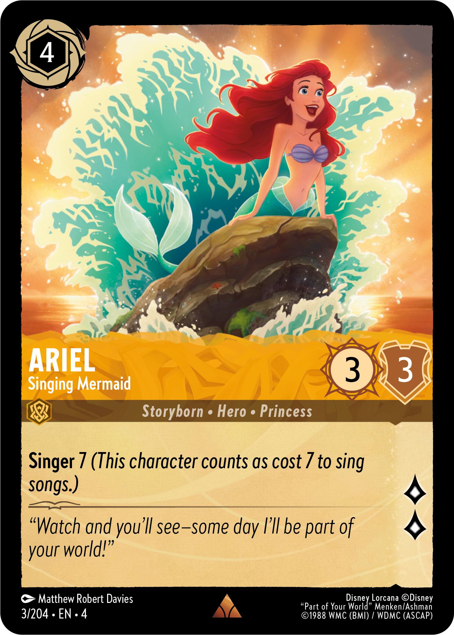 Ariel - Singing Mermaid (3/204) [Ursula's Return] | Infinity Cards & Collectibles