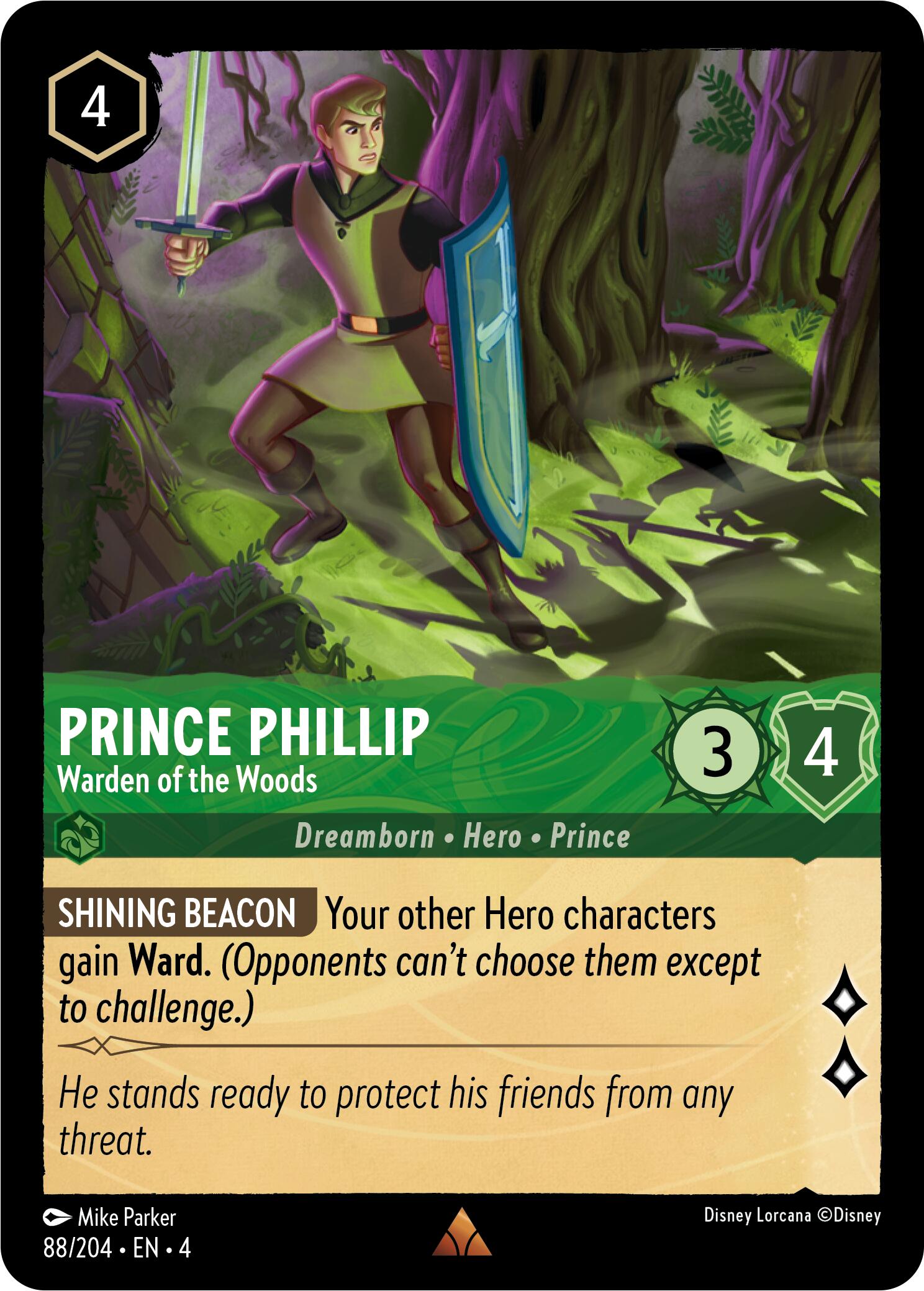 Prince Phillip - Warden of the Woods (88/204) [Ursula's Return] | Infinity Cards & Collectibles