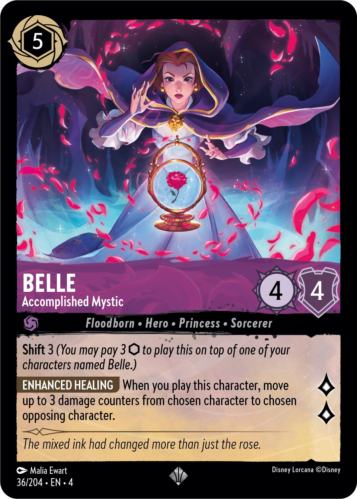 Belle - Accomplished Mystic (36/204) [Ursula's Return] | Infinity Cards & Collectibles