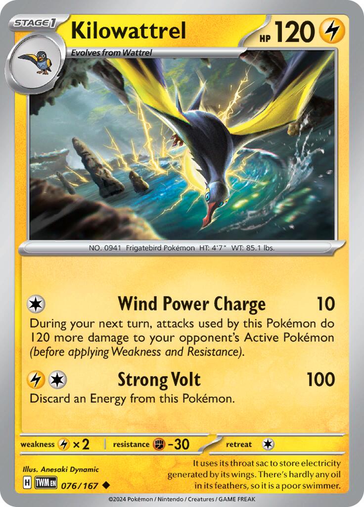 Kilowattrel (076/167) [Scarlet & Violet: Twilight Masquerade] | Infinity Cards & Collectibles