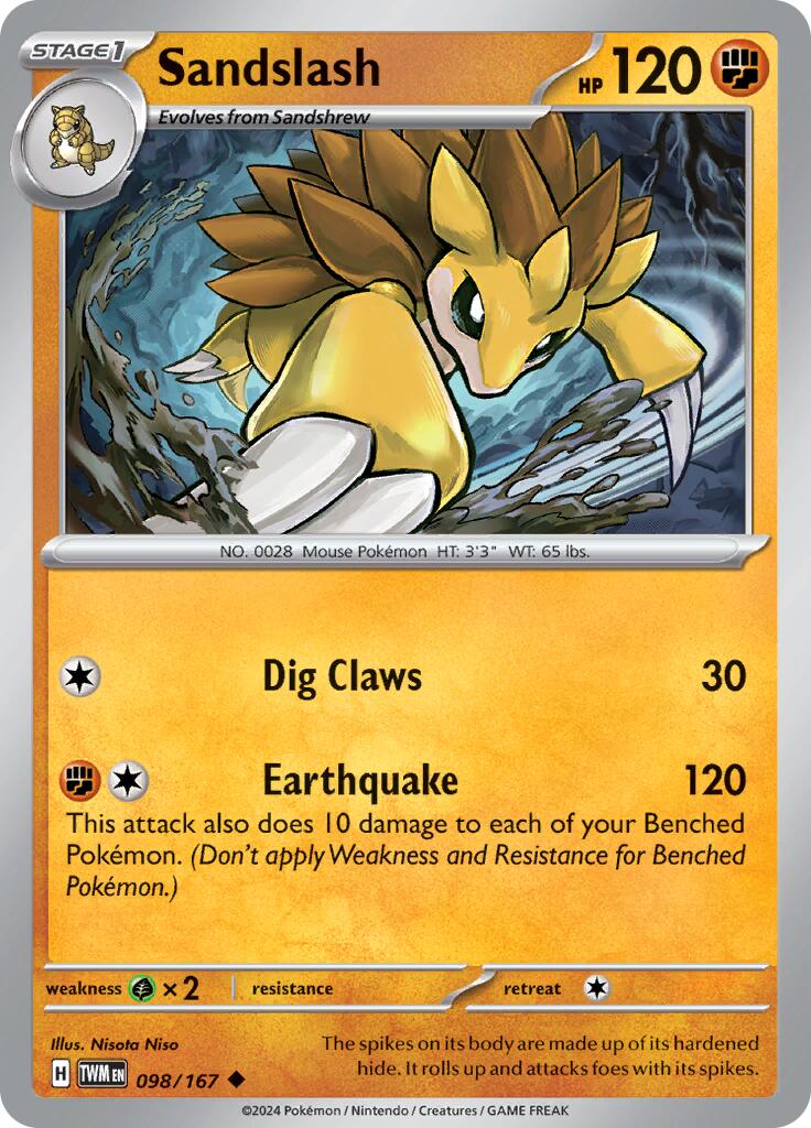 Sandslash (098/167) [Scarlet & Violet: Twilight Masquerade] | Infinity Cards & Collectibles