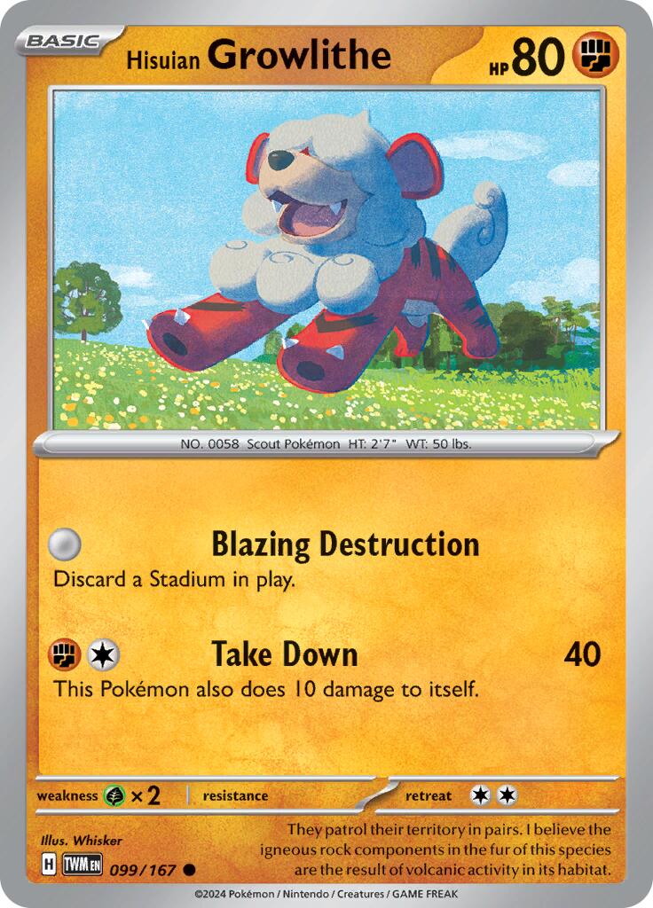 Hisuian Growlithe (099/167) [Scarlet & Violet: Twilight Masquerade] | Infinity Cards & Collectibles