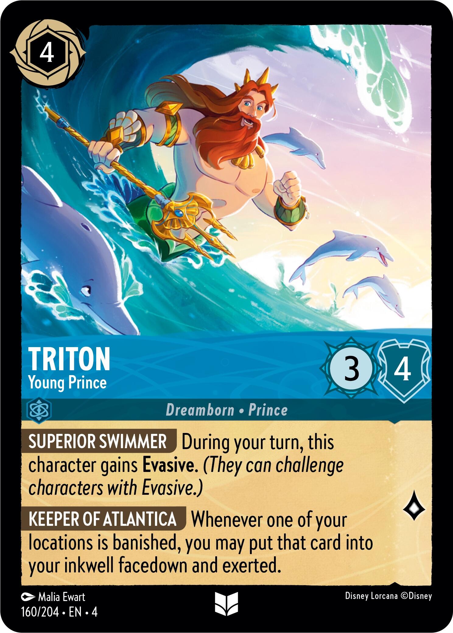 Triton - Young Prince (160/204) [Ursula's Return] | Infinity Cards & Collectibles