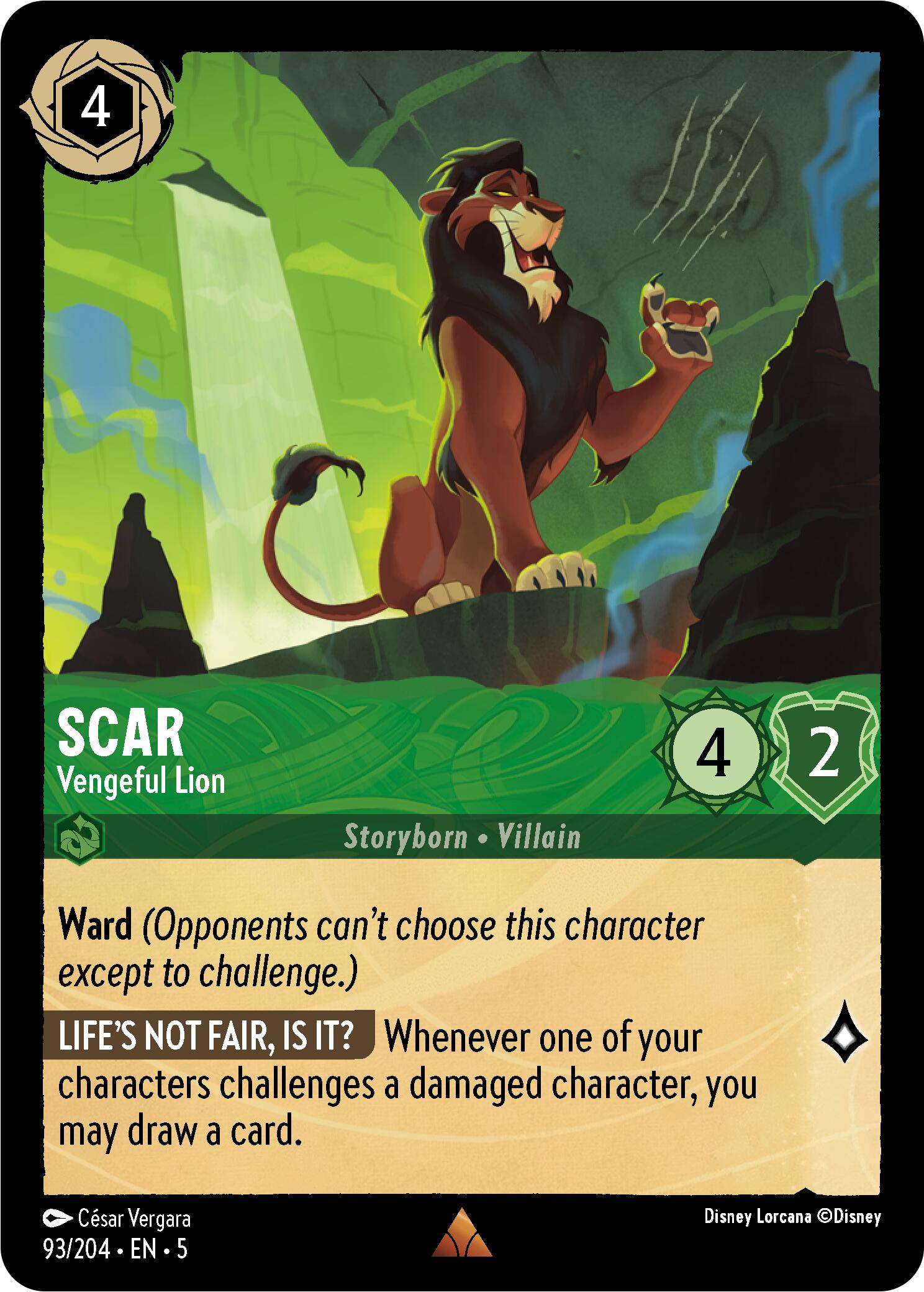 Scar - Vengeful Lion (93/204) [Shimmering Skies] | Infinity Cards & Collectibles