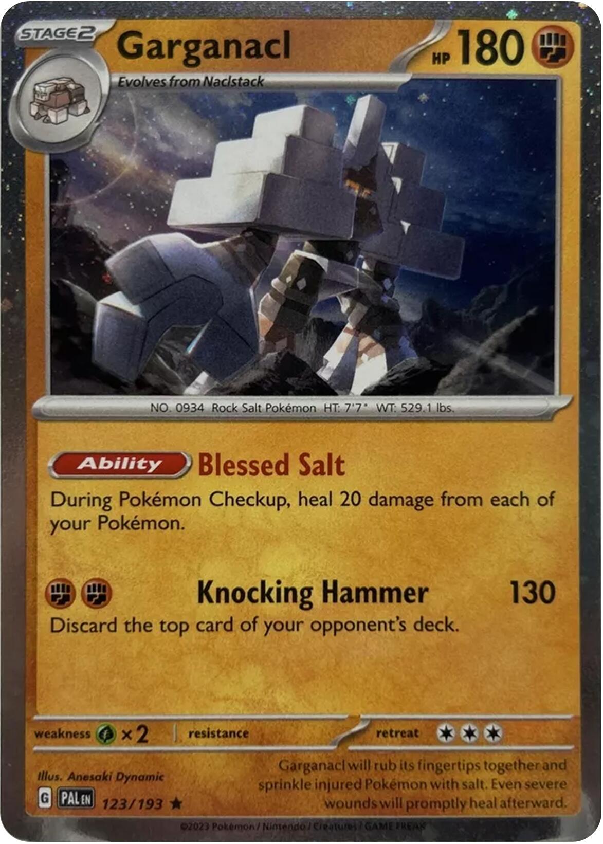 Garganacl (123/193) (Cosmos Holo) [Scarlet & Violet: Paldea Evolved] | Infinity Cards & Collectibles