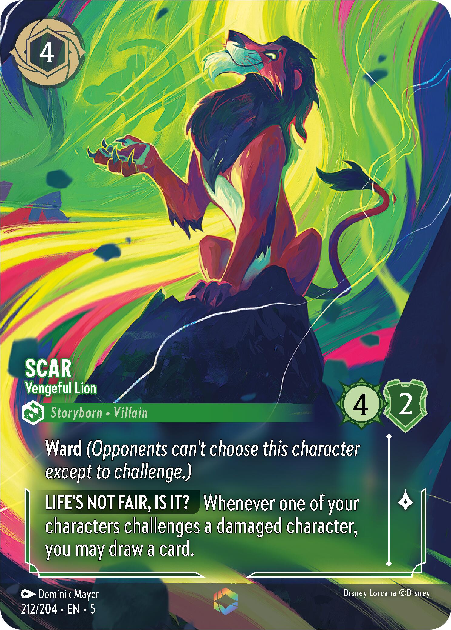 Scar - Vengeful Lion (Enchanted) (212/204) [Shimmering Skies] | Infinity Cards & Collectibles