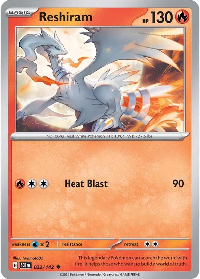 Reshiram (022/142) [Scarlet & Violet: Stellar Crown] | Infinity Cards & Collectibles