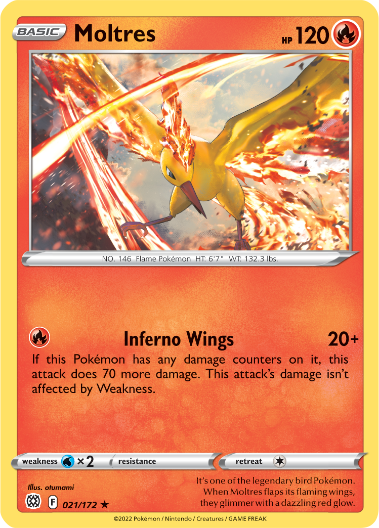 Moltres (021/172) (Theme Deck Exclusive) [Sword & Shield: Brilliant Stars] | Infinity Cards & Collectibles