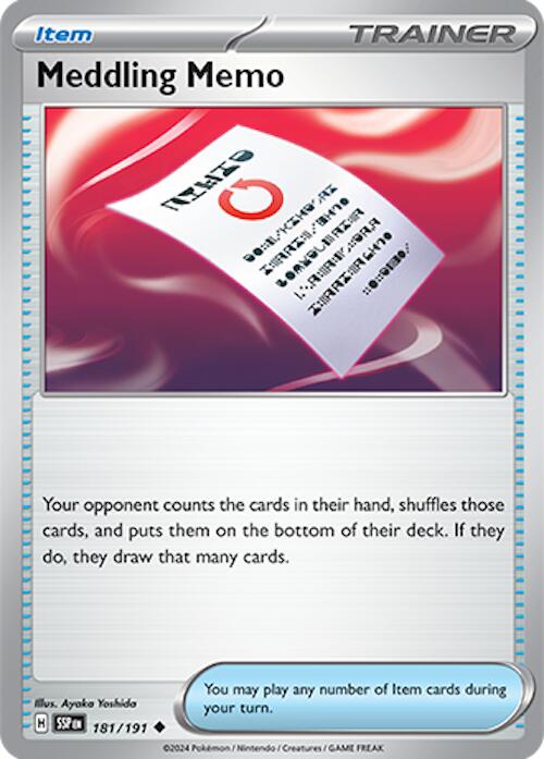 Meddling Memo (181/191) [Scarlet & Violet: Surging Sparks] | Infinity Cards & Collectibles