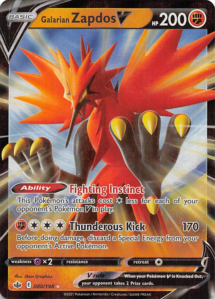 Galarian Zapdos V (080/198) [Sword & Shield: Chilling Reign] | Infinity Cards & Collectibles