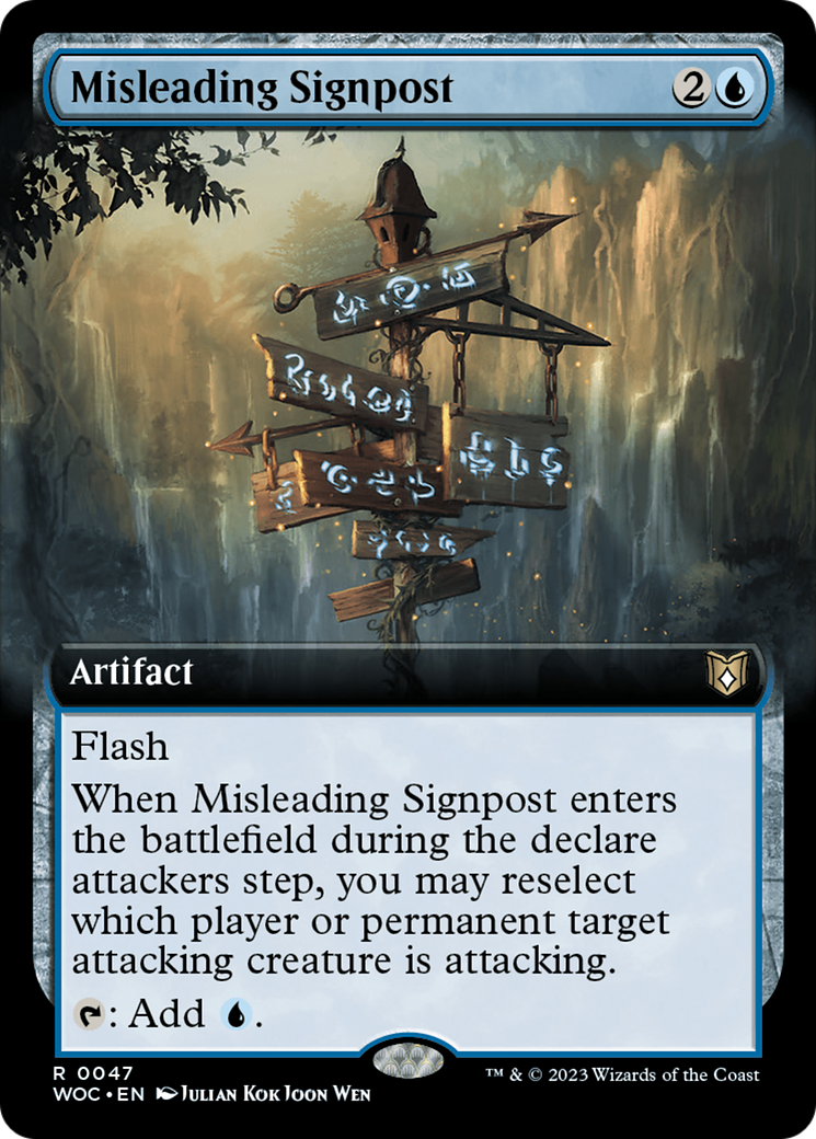 Misleading Signpost (Extended Art) [Wilds of Eldraine Commander] | Infinity Cards & Collectibles