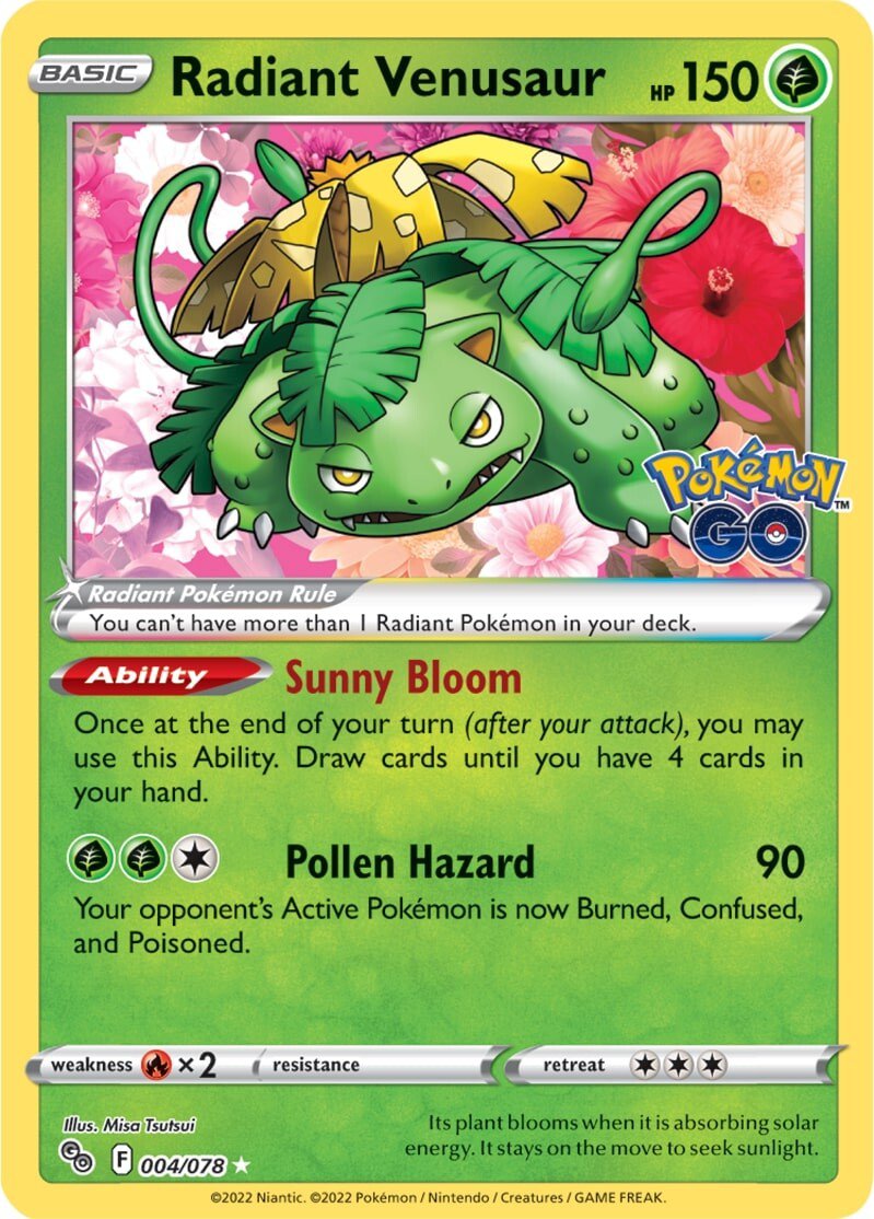 Radiant Venusaur (004/078) [Pokémon GO] | Infinity Cards & Collectibles