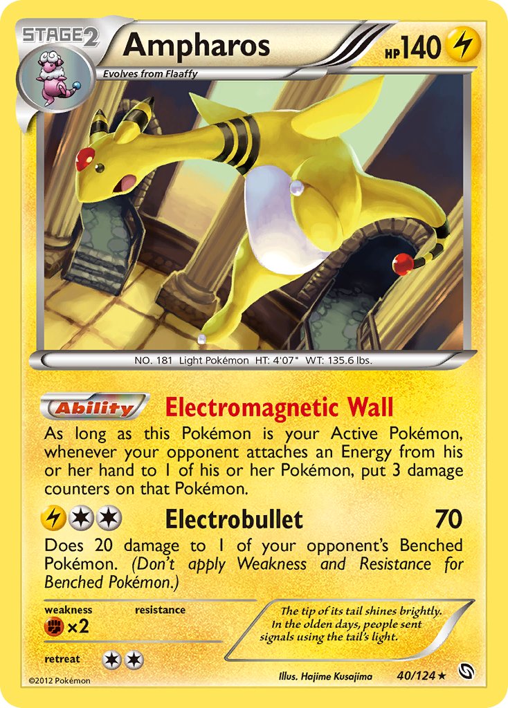 Ampharos (40/124) (Cosmos Holo) (Blister Exclusive) [Black & White: Dragons Exalted] | Infinity Cards & Collectibles