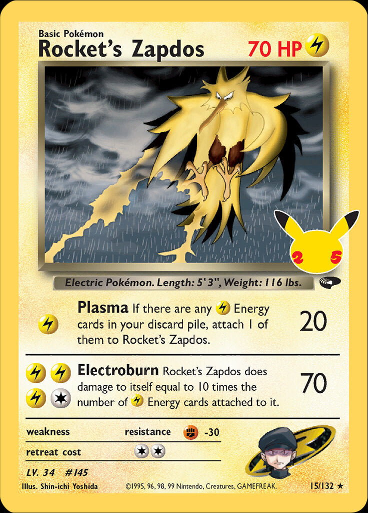 Rocket's Zapdos (15/132) [Celebrations: 25th Anniversary - Classic Collection] | Infinity Cards & Collectibles
