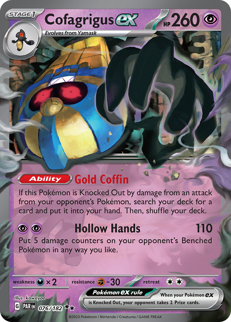Cofagrigus ex (076/182) [Scarlet & Violet: Paradox Rift] | Infinity Cards & Collectibles