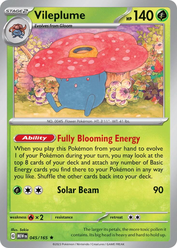 Vileplume (045/165) (Theme Deck Exclusive) [Scarlet & Violet 151] | Infinity Cards & Collectibles