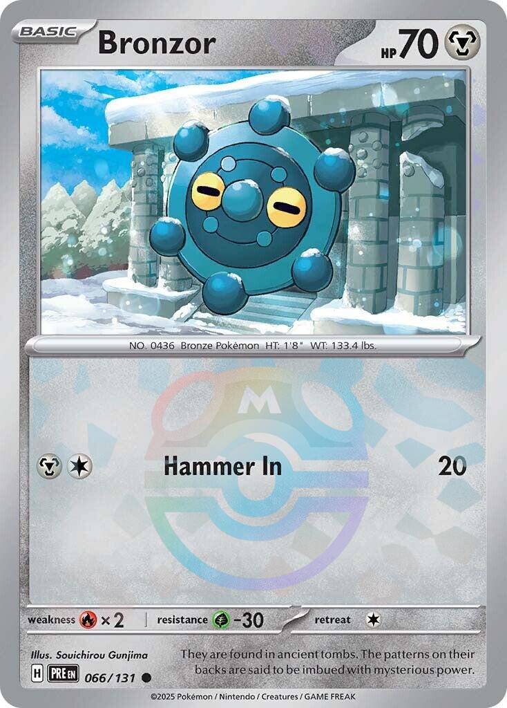 Bronzor (066/131) (Master Ball Pattern) [Scarlet & Violet: Prismatic Evolutions] | Infinity Cards & Collectibles