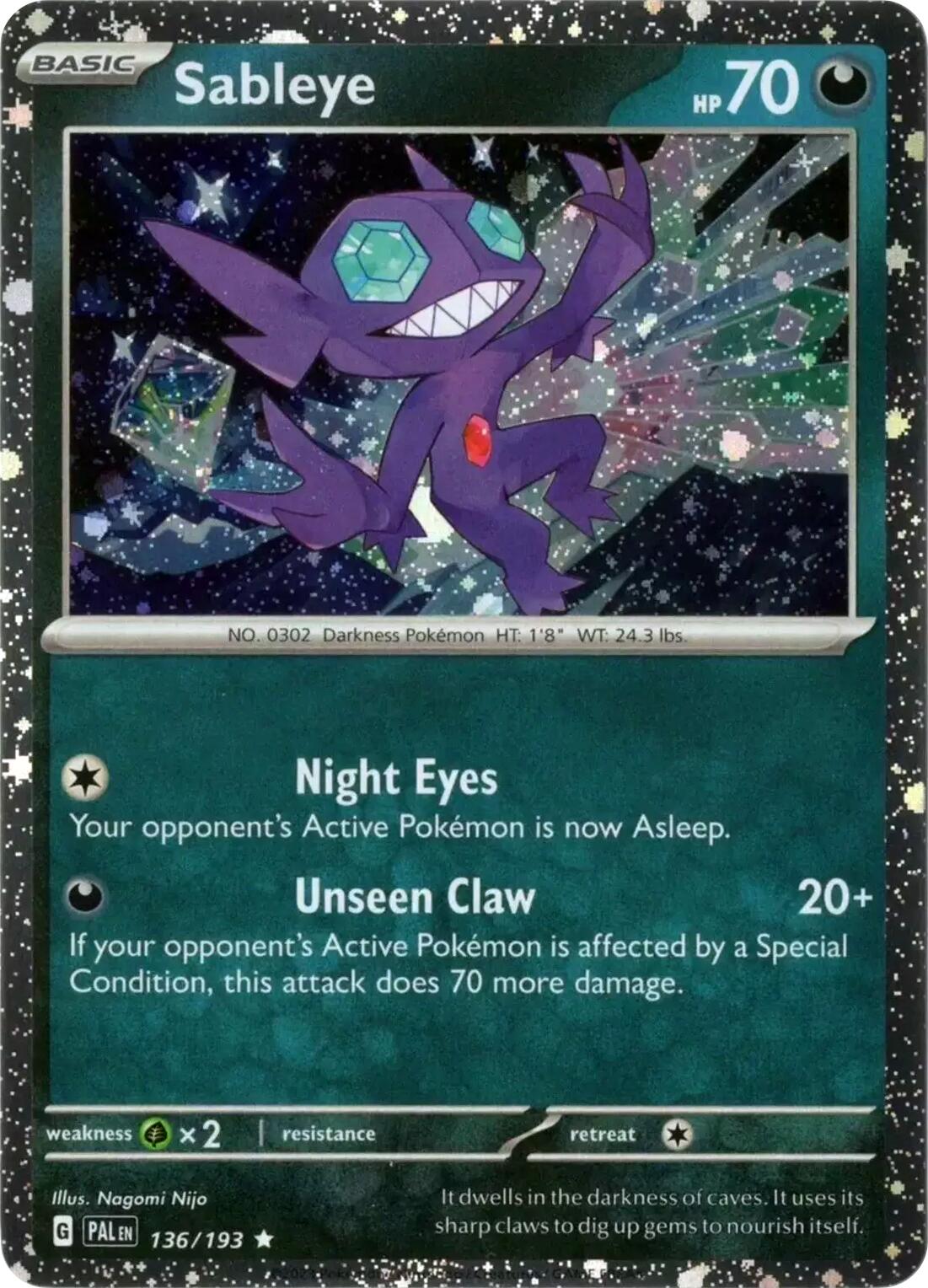 Sableye (136/193) (Cosmos Holo) [Scarlet & Violet: Paldea Evolved] | Infinity Cards & Collectibles