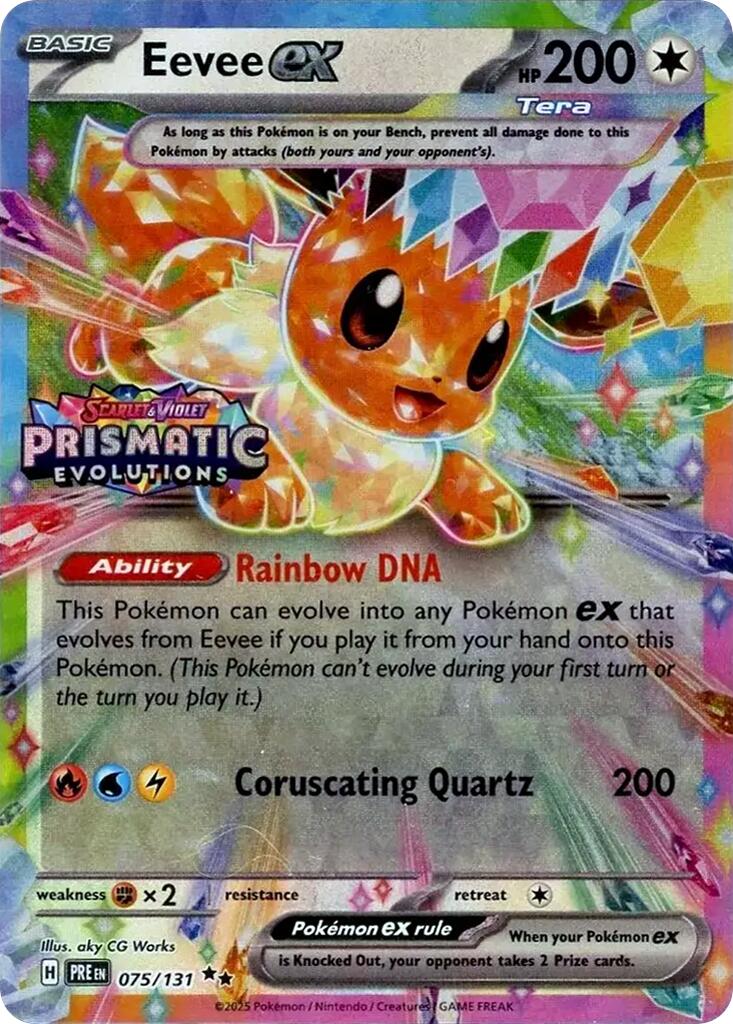 Eevee ex (075/131) (Prismatic Evolutions Stamp) [Scarlet & Violet: Prismatic Evolutions] | Infinity Cards & Collectibles