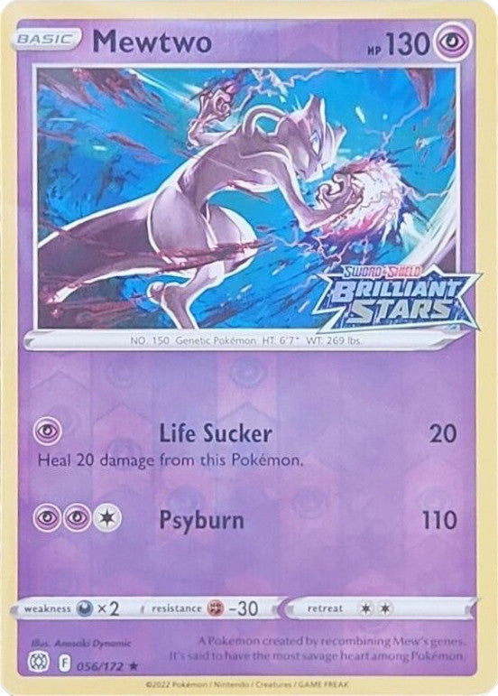 Mewtwo (056/172) (Brilliant Stars Stamped) [Sword & Shield: Brilliant Stars] | Infinity Cards & Collectibles