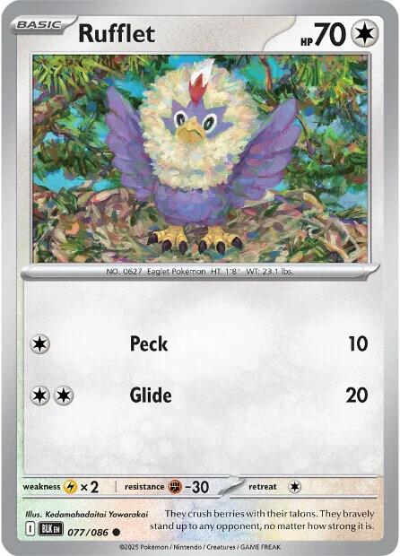 Rufflet (077/086) [Scarlet & Violet: Black Bolt] | Infinity Cards & Collectibles