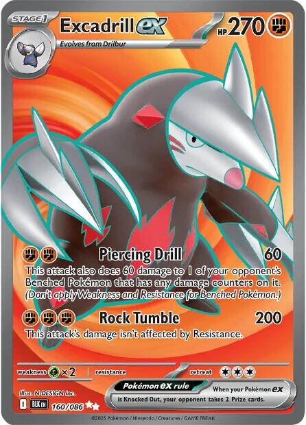 Excadrill ex (160/086) [Scarlet & Violet: Black Bolt] | Infinity Cards & Collectibles