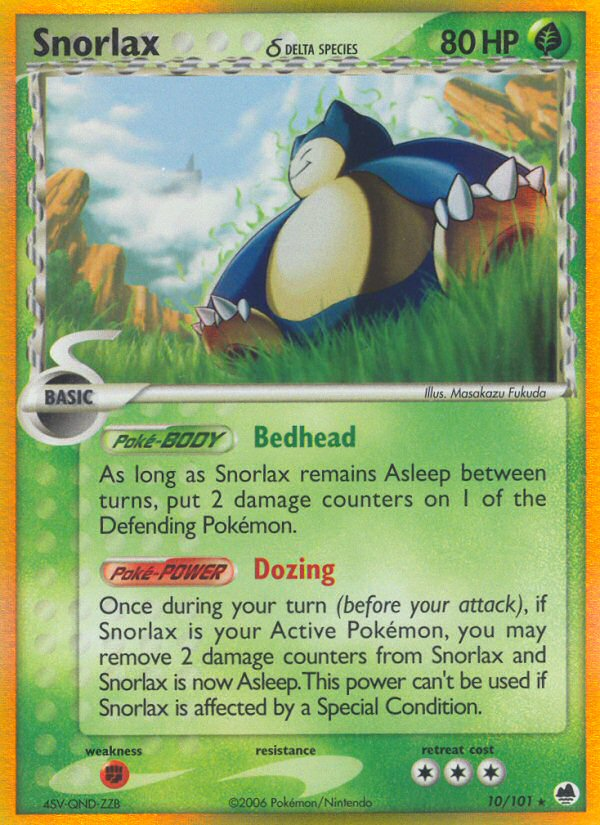 Snorlax (10/101) (Delta Species) [EX: Dragon Frontiers] | Infinity Cards & Collectibles