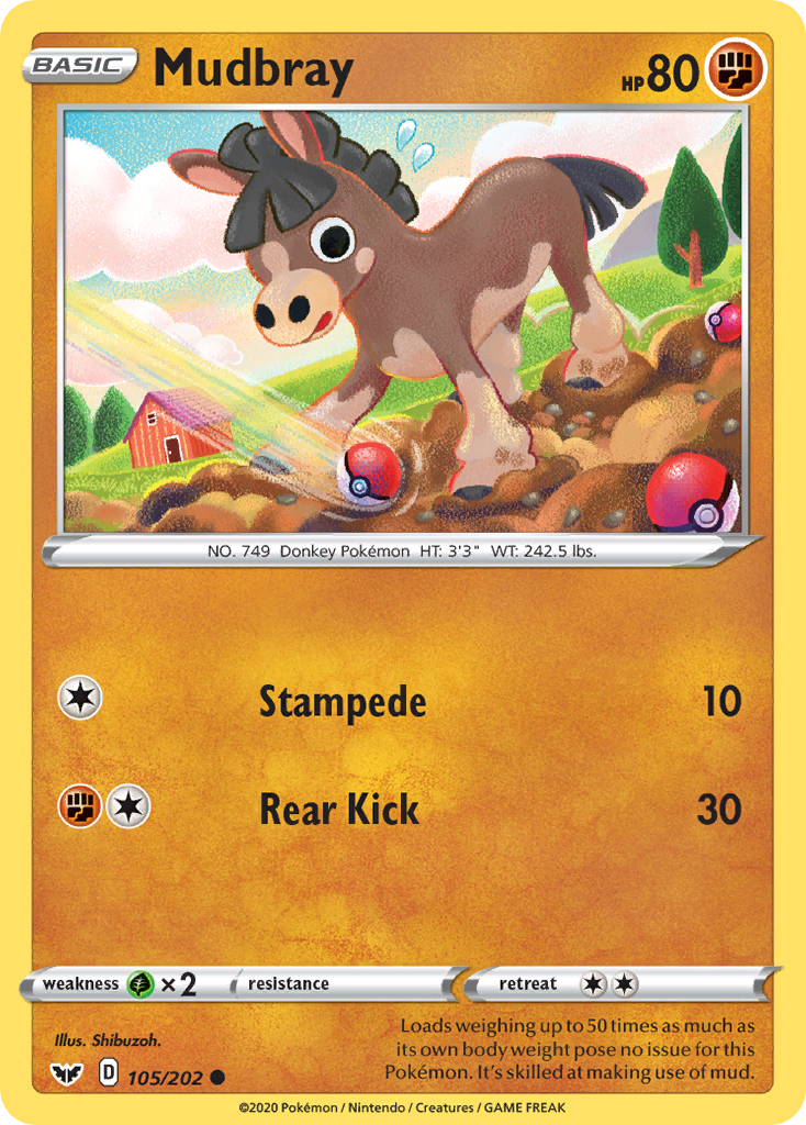 Mudbray (105/202) [Sword & Shield: Base Set] | Infinity Cards & Collectibles