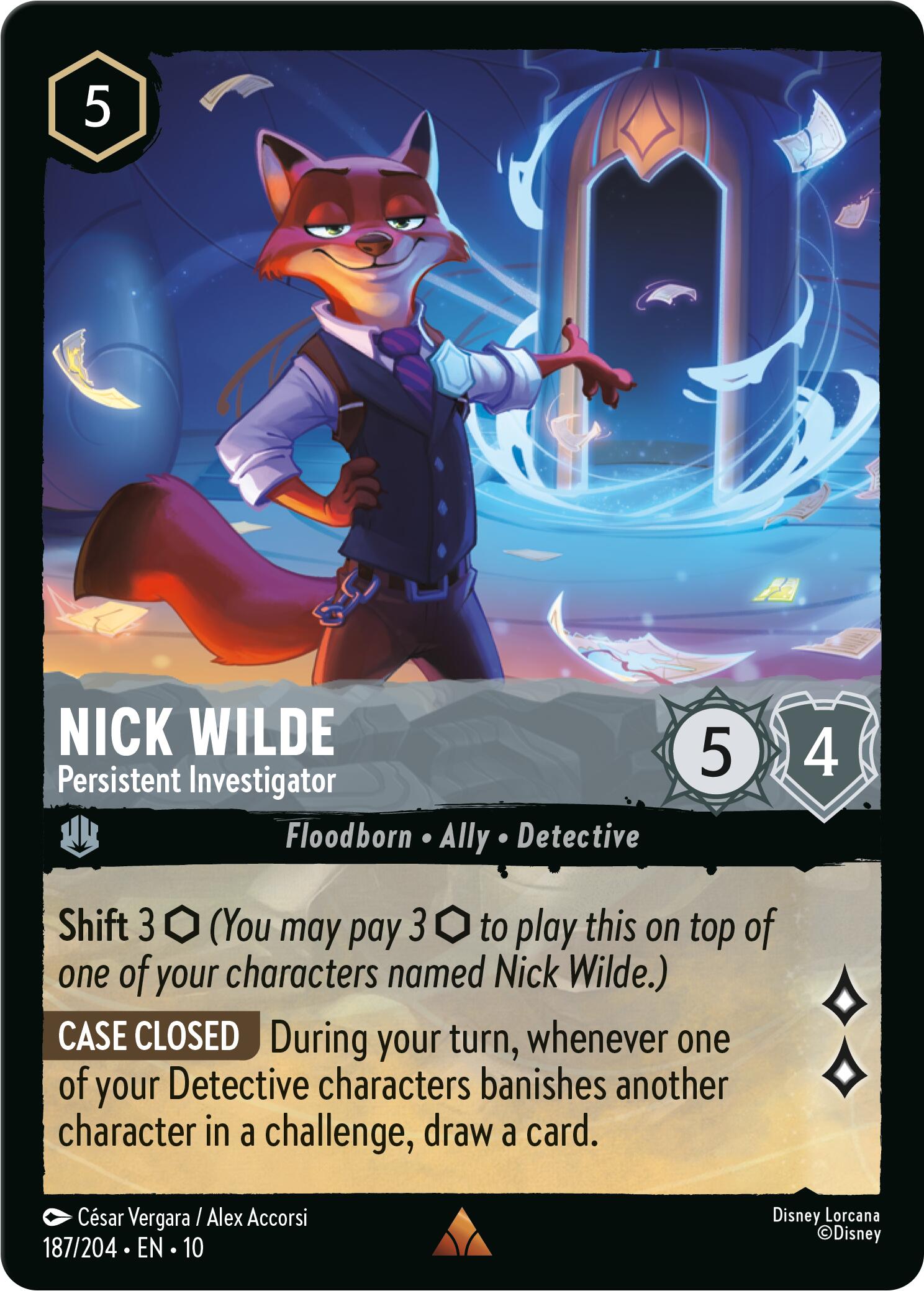 Nick Wilde - Persistent Investigator (187/204) [Whispers in the Well] | Infinity Cards & Collectibles