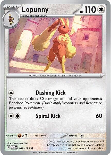 Lopunny (108/132) [Mega Evolutions: Base Set] | Infinity Cards & Collectibles