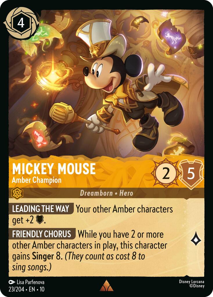 Mickey Mouse - Amber Champion (23/204) [Whispers in the Well] | Infinity Cards & Collectibles