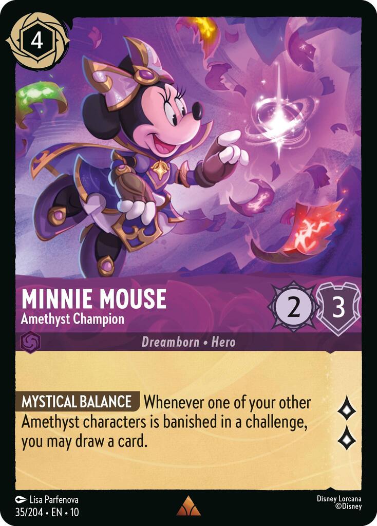Minnie Mouse - Amethyst Champion (35/204) [Whispers in the Well] | Infinity Cards & Collectibles