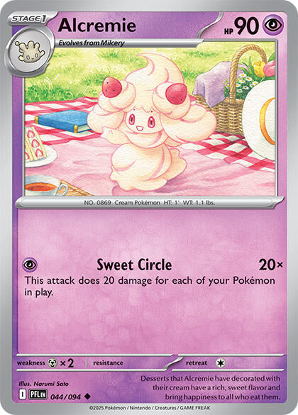 Alcremie (044/094) (Reverse Holo) [Mega Evolution: Phantasmal Flames] | Infinity Cards & Collectibles