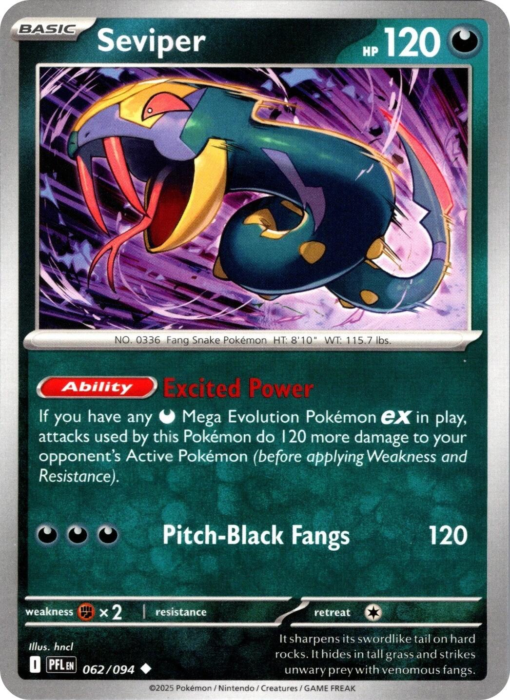 Seviper (062/094) [Mega Evolution: Phantasmal Flames] | Infinity Cards & Collectibles