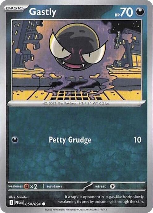 Gastly (054/094) (Reverse Holo) [Mega Evolution: Phantasmal Flames] | Infinity Cards & Collectibles