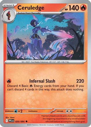 Ceruledge (020/094) [Mega Evolution: Phantasmal Flames]