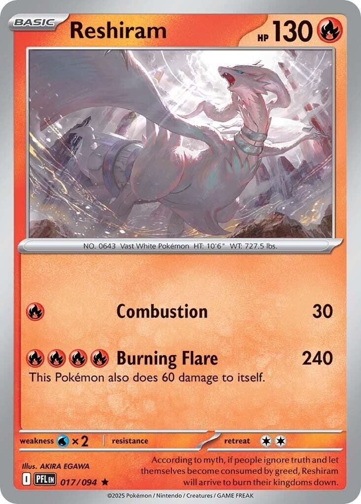 Reshiram (017/094) [Mega Evolution: Phantasmal Flames] | Infinity Cards & Collectibles