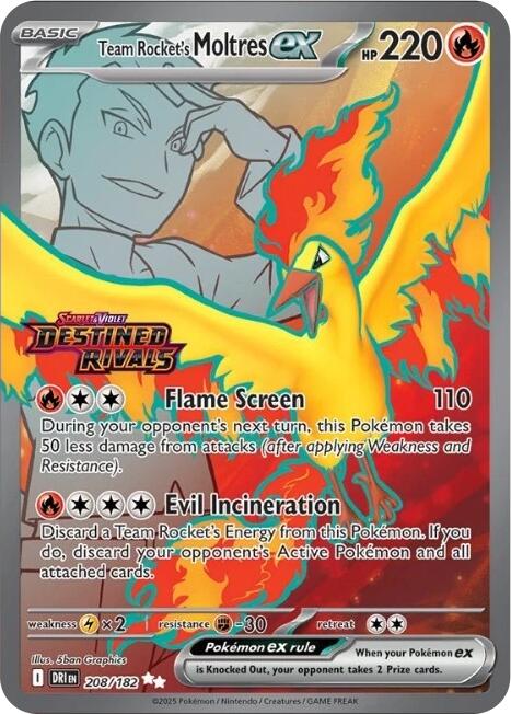 Team Rocket's Moltres ex (208/182) (Destined Rivals Stamp) [Miscellaneous Cards] | Infinity Cards & Collectibles