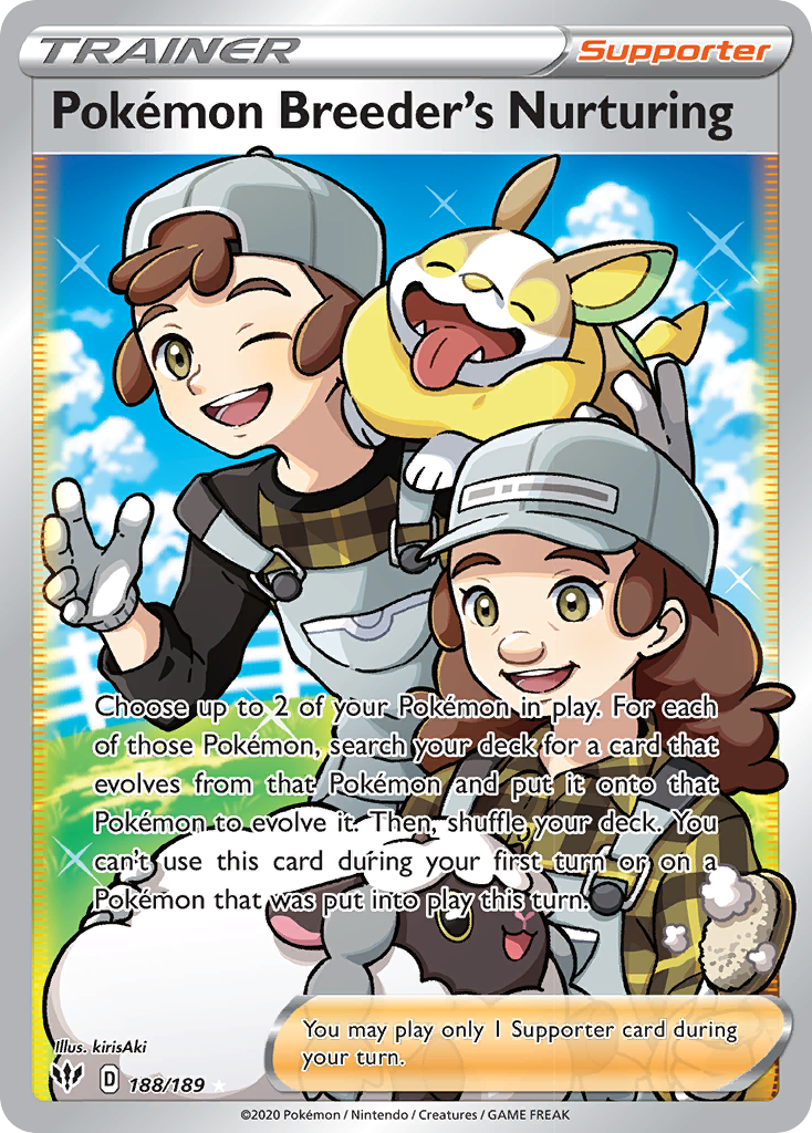 Pokemon Breeder's Nurturing (188/189) [Sword & Shield: Darkness Ablaze] | Infinity Cards & Collectibles